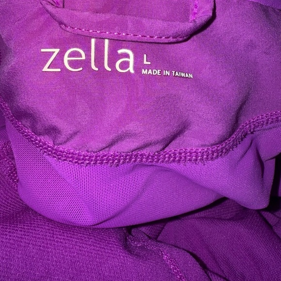 2/$35 Zella Purple Zip Hooded Jacket Zip Pockets Size L Athletic Windbreaker - Picture 8 of 8